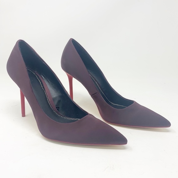 Zara Shoes - Zara Woman Burgundy Satin Pumps Size 39 (US 8)